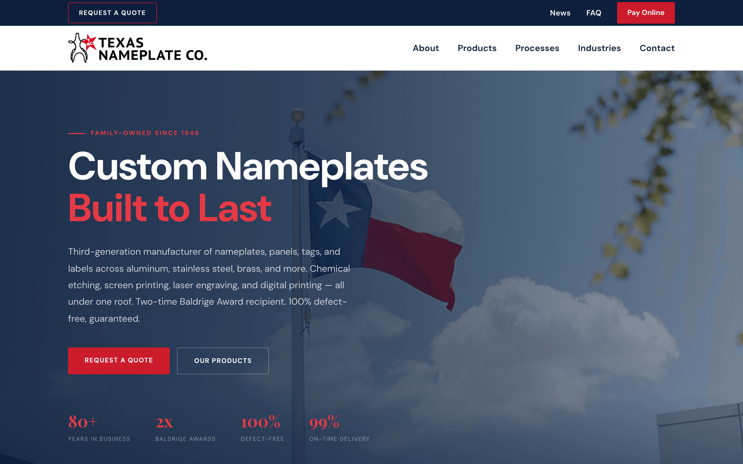Texas Nameplate Co. homepage